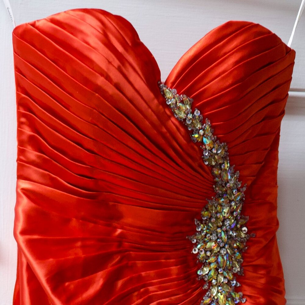 Tiffany Designs - Red / Scarlet Dress with Jewels - Size 6